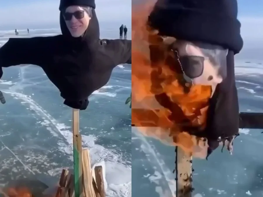 На Байкале в Масленицу сожгли чучело SHAMAN: скандал вокруг видео с озера получил продолжение