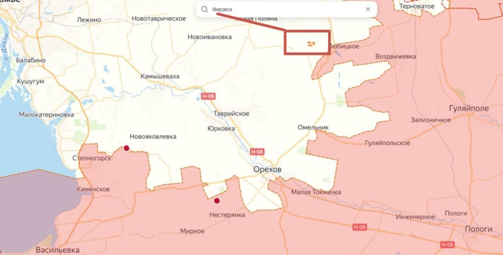 Карта боевых действий на Запорожском направлении на 23 октября 2026 года