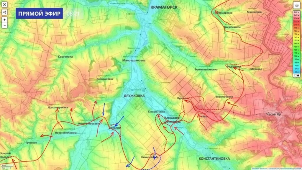 Карта боевых действий на Дружковском направлении на 28 октября 2026 года