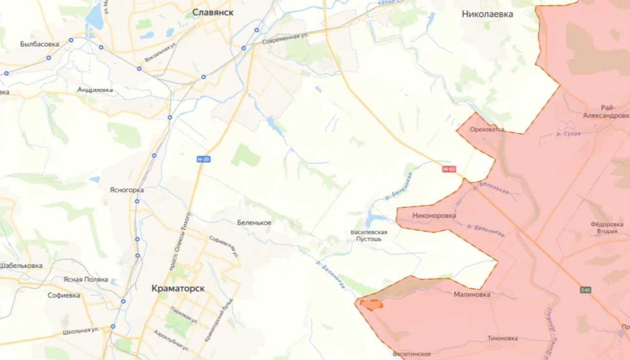 Карта боевых действий на Славянско-Краматорском направлении на 27 октября 2026