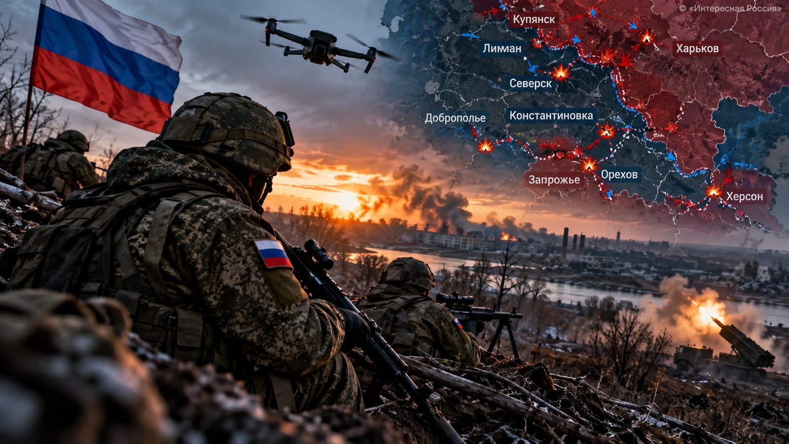 Карта СВО на утро 31 октября 2026 года: ожесточённые бои под Добропольем и Ореховом, масштабная атака БПЛА на Россию
